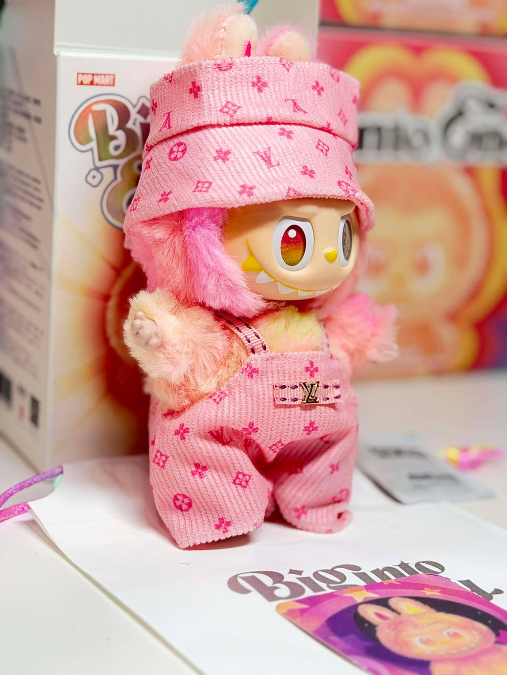 LOYALTY - Labubu Big Into Energy Plush – Pink Outfit | POP MART Authentic