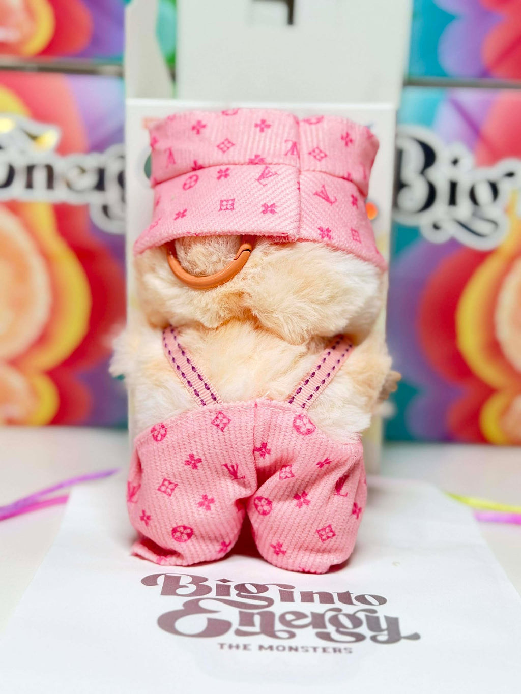 HAPPINESS - Labubu Big Into Energy Plush – Pink Outfit | POP MART Authentic