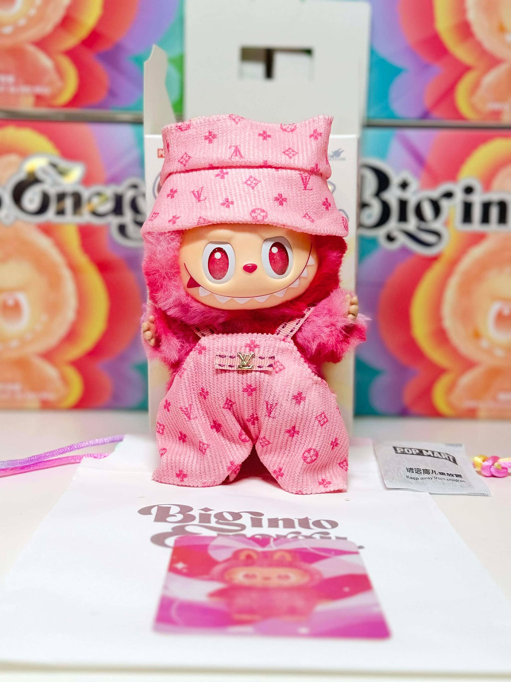 LOVE- Labubu Big Into Energy Plush – Pink Outfit | POP MART Authentic