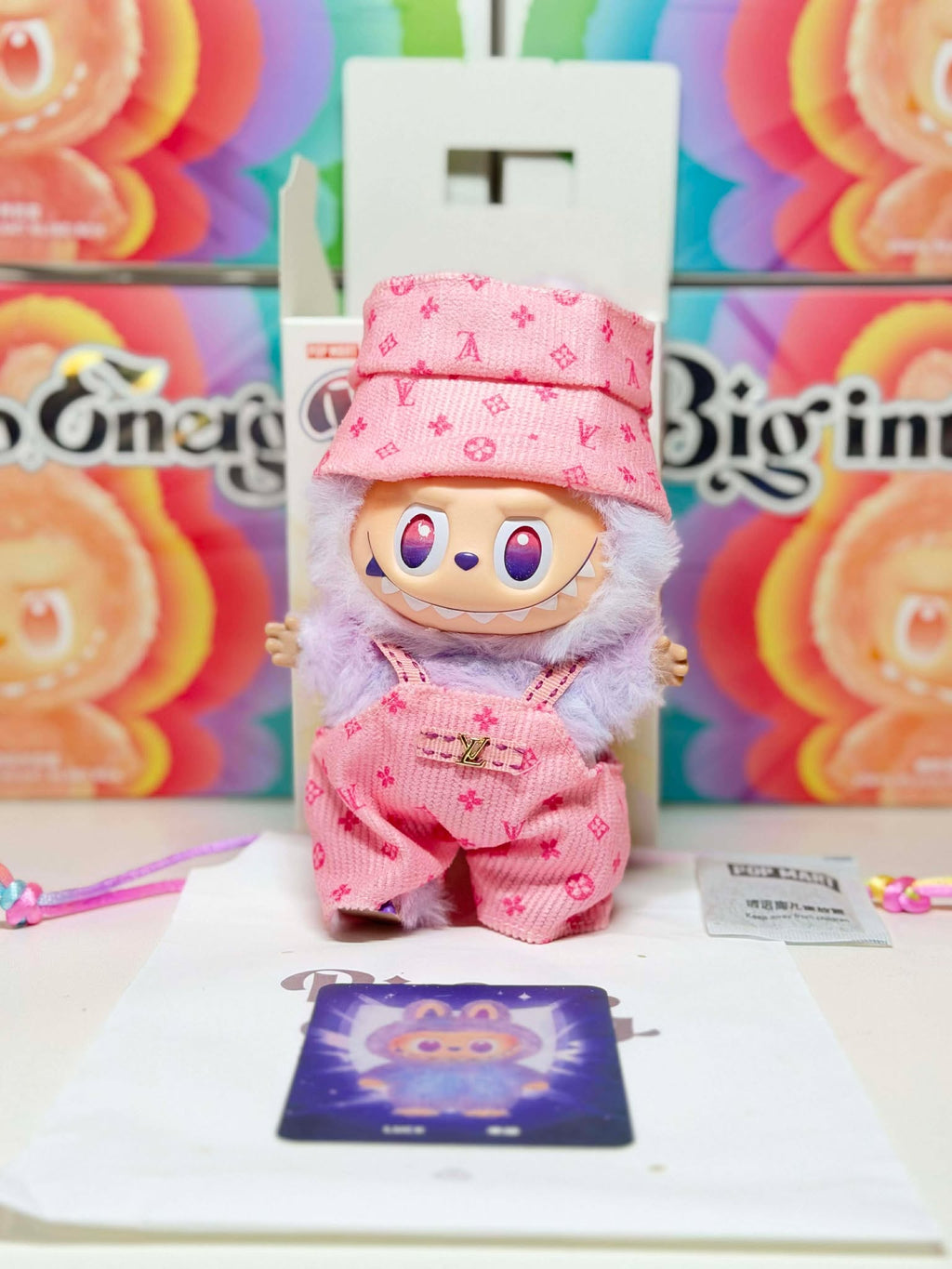 LUCK - Labubu Big Into Energy Plush – Pink Outfit | POP MART Authentic