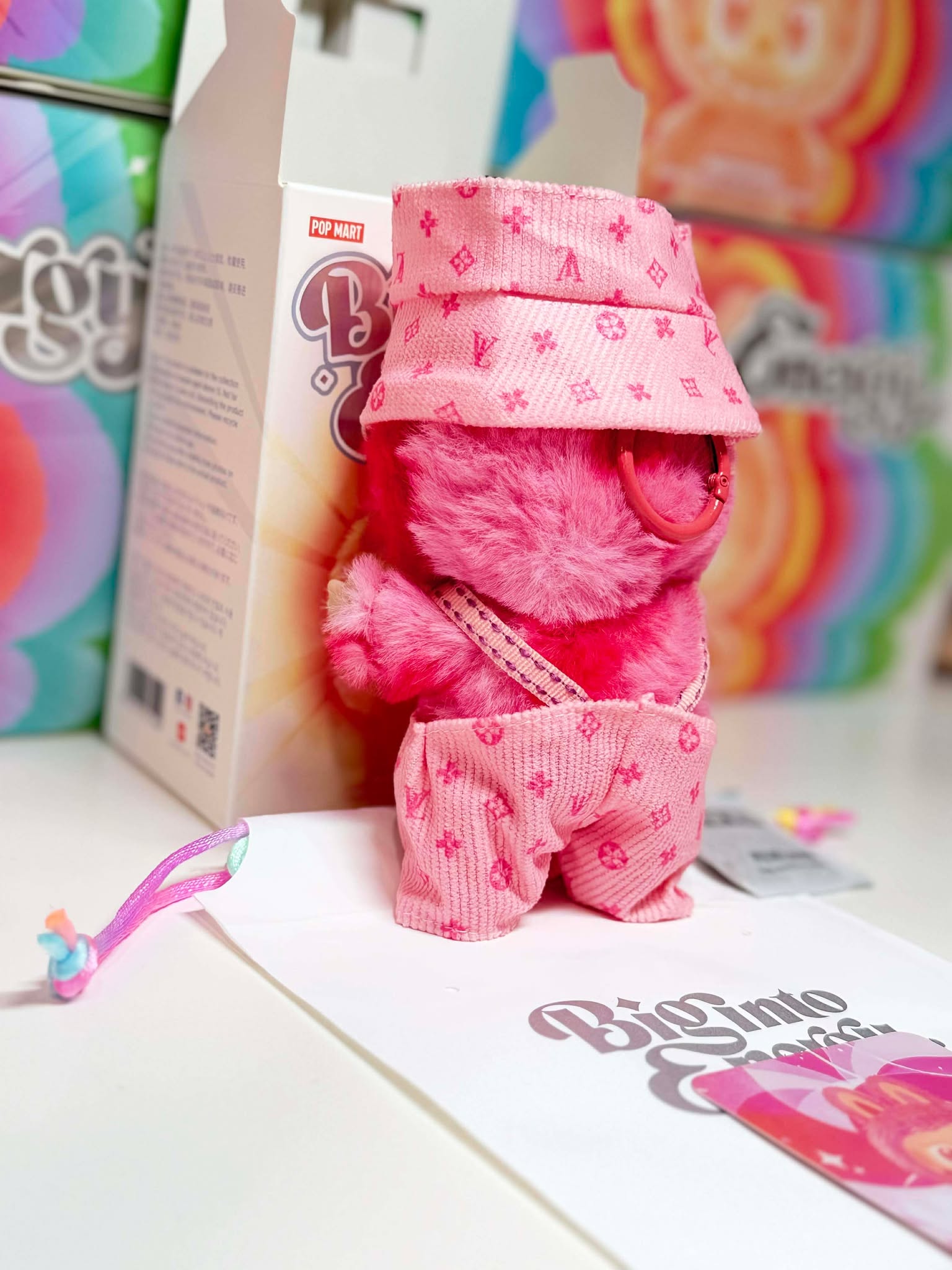 LOVE- Labubu Big Into Energy Plush – Pink Outfit | POP MART Authentic