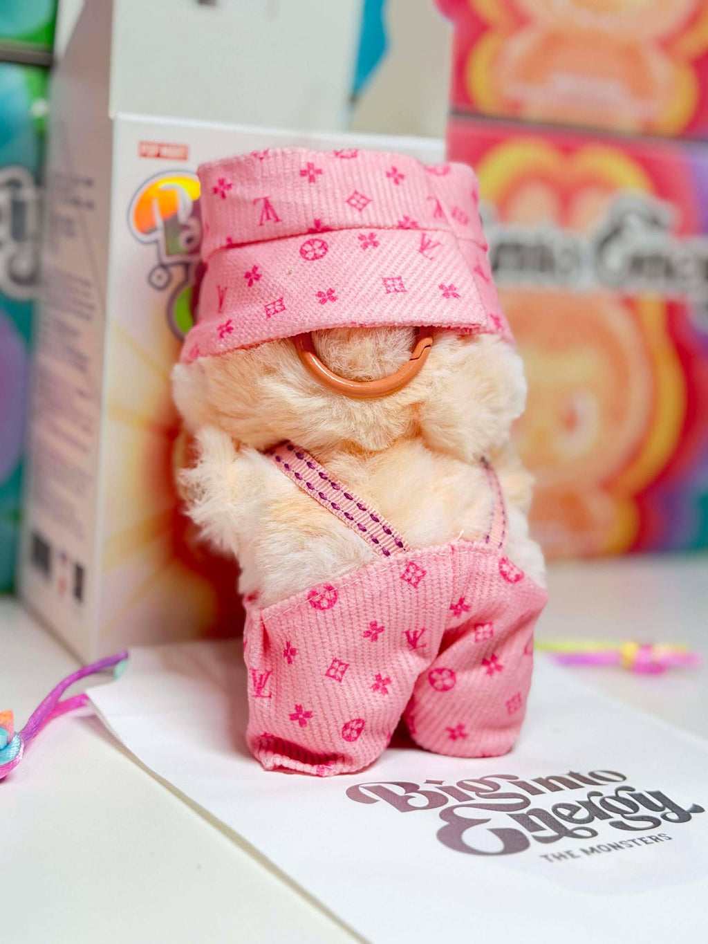 HAPPINESS - Labubu Big Into Energy Plush – Pink Outfit | POP MART Authentic