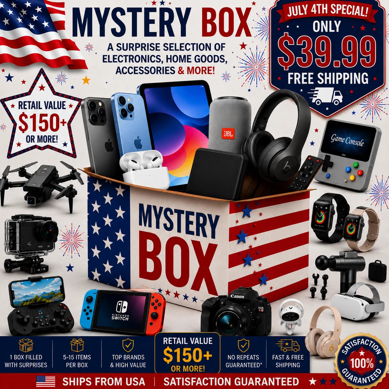 🎁Amazon Mystery Box Large Liquidation Box Electronics + Home Goods JULY 4🎁