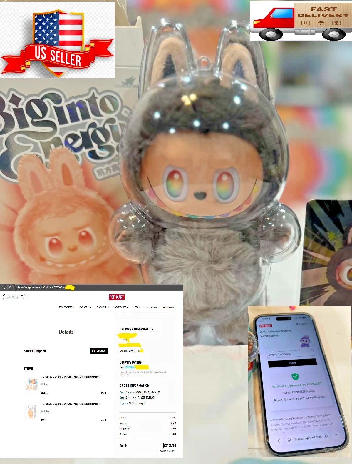 POP MART Labubu Big Into Energy – Secret Edition Vinyl Plush Figure (BIE)