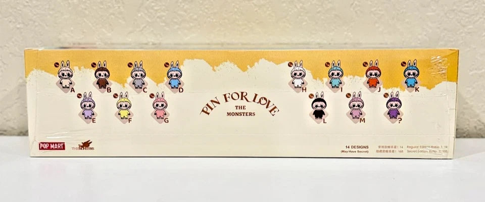 Pop Mart Labubu Pin For Love The Monsters Full Set Case 14pcs Sealed NEW