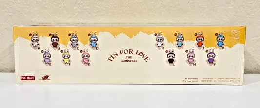 Pop Mart Labubu Pin For Love The Monsters Full Set Case 14pcs Sealed NEW